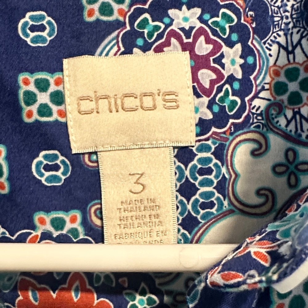 Chico's Multicolor Patterned Button-Down Shirt - image 2